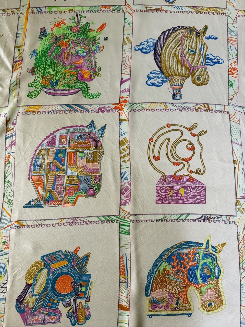 Hermes Chevaloscope Silk Scarf